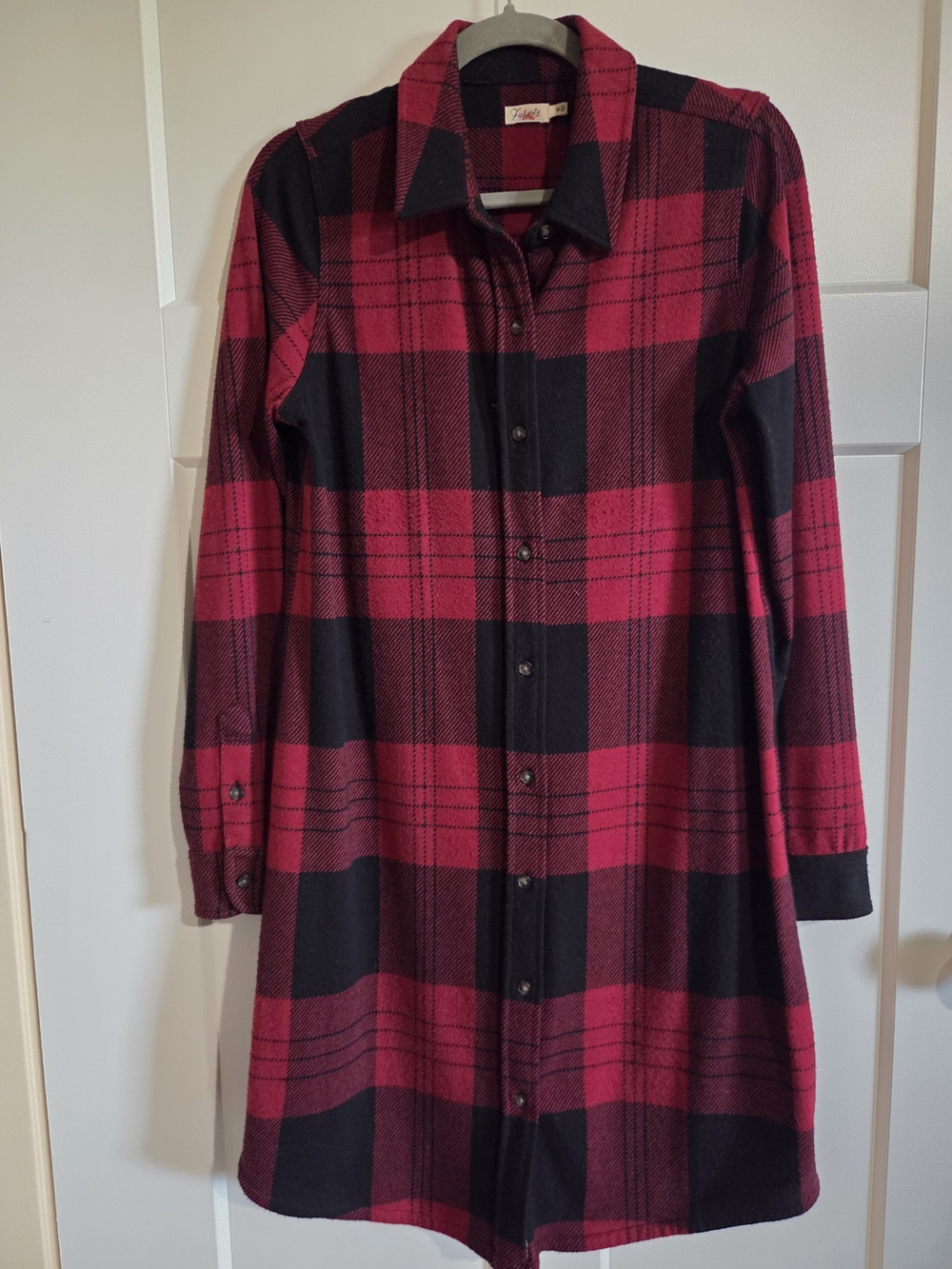 Faherty Red & Black Plaid Button-Front Shirt Jacket
